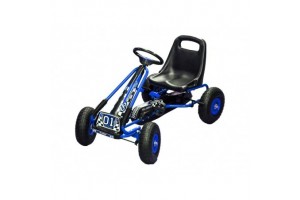 Kék pedálos gokart, fém váz, 83×47×54 cm