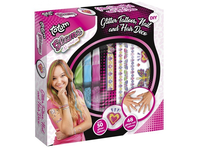 Glamz tetováló, haj- és körömdíszítő készlet