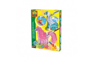 SES csillogó lovacskák gipszkiöntő — festett gipszlovak