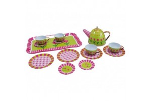 Fém teáskészlet bőröndben – 26×10×19 cm