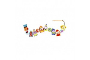 Törpék fa gyöngyfűző - színes juharfa figurák