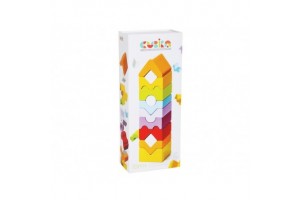 Cubika fa toronyépítő – színes fa építőelemek