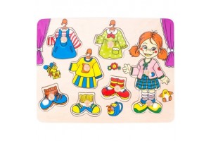 Fa öltöztető lány puzzle — ruhák és cipők