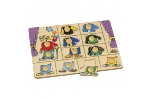 Fa öltöztető fiú kirakó - színes ruhadarabokkal