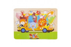 Fa állatos puzzle 29,5x21,8x0,8 cm - HJD98023