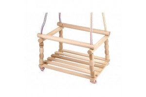 Natúr bükkfa bogyós gyerek hinta, 38×28×22 cm