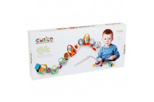 Halacskák fa gyöngyfűző – színes juharfa halacskák