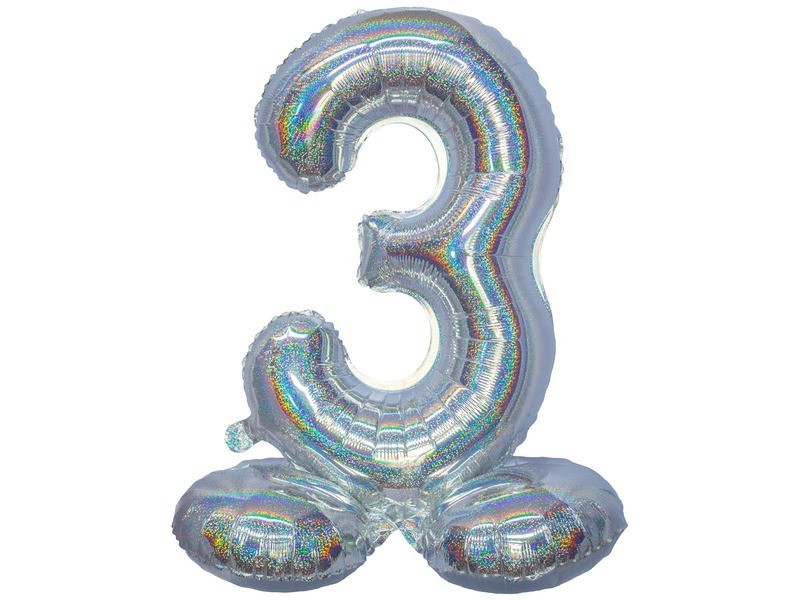 Ezüst hologramos lábas lufi - 3