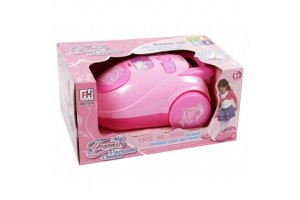 Rózsaszín elemes játék porszívó