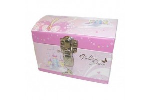 Hercegnő ékszerdoboz rózsaszín, fém lakattal