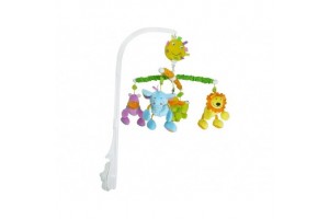 Dzsungelbarátok zenélő kiságyra - színes figurák