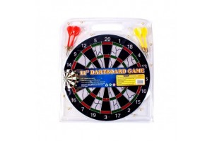 Darts tábla 4 fémhegyű nyíllal (2 piros, 2 sárga)