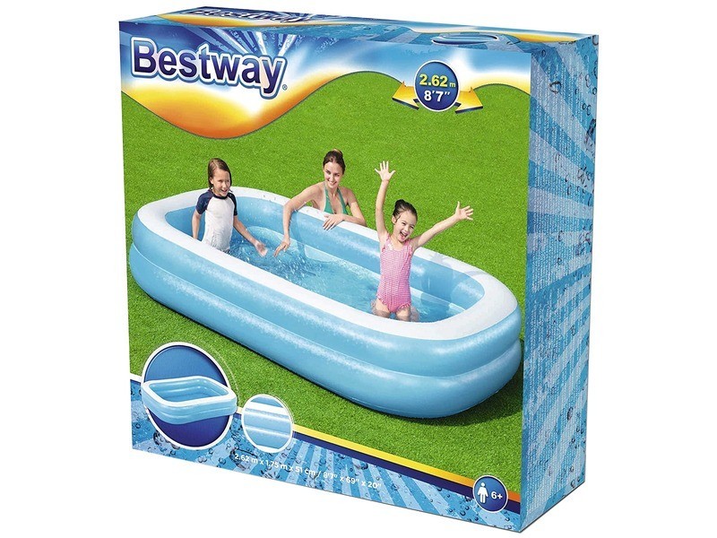 Bestway kék-fehér családi medence 262x175x51 cm