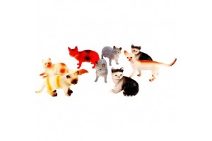 Cicák 8 db - műanyag macskafigurák 7,5 cm