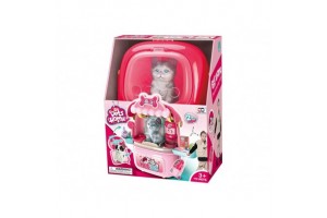 Cica húzható bőröndben – plüss játék képe