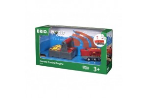 BRIO piros távirányítású mozdony - hang és fény