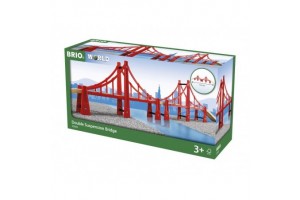 BRIO kétpillérű fa híd – gyerekvasút kiegészítő