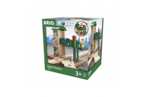 BRIO jelzőállomás – piros gomb, bal/jobb sín