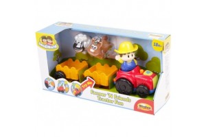 Farm traktor bébijáték - két utánfutó, bárány és paci