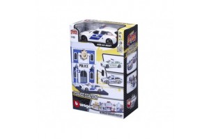 Bburago City 1:43 Audi A6 rendőrautó és rendőrörs