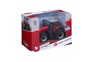 Bburago 10 cm Massey Ferguson traktor homlokrakodóval