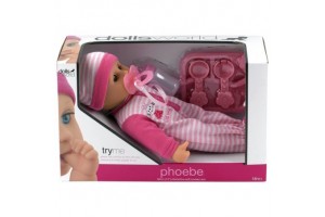 Phoebe puha baba 30 cm - etethető játékbaba