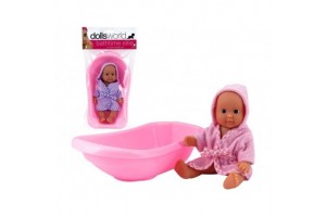 Ellie fürdethető baba káddal - 18 cm