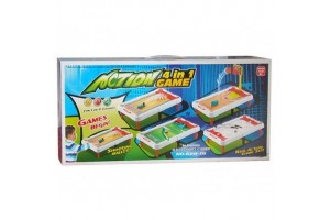 Asztali sportjáték 4 az 1-ben: teké, golf, léghoki, kosárlabda