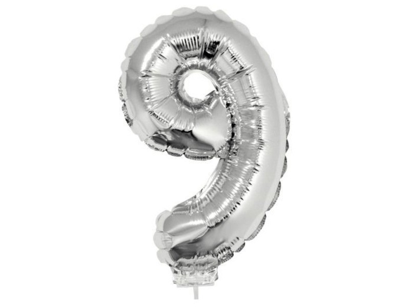 9-es ezüst fólia lufi 41,6 cm (84787)