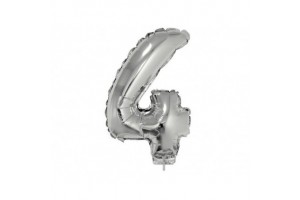 Számos ezüst fólia lufi '4' – 42 cm