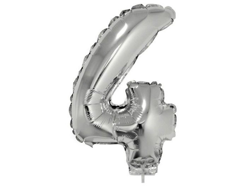 Számos ezüst fólia lufi '4' – 42 cm