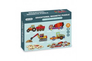 2IN1 mágneses puzzle - munkagépek, 75 db