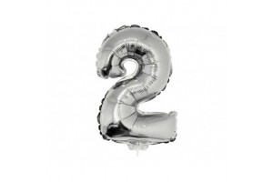 Ezüst számos fólia lufi 2, 42 cm