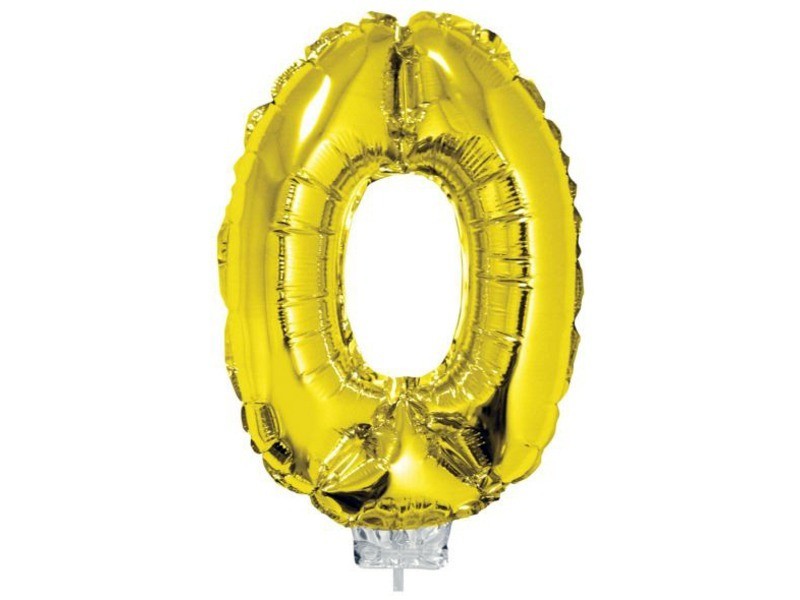 Arany '0' számos fólia lufi, 42 cm