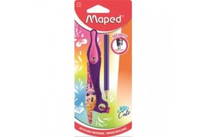Maped Mini Cute körző - lila, ceruzával és adapterrel