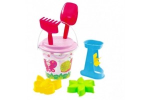 Homokozókészlet mini vízimalommal - sárga szita