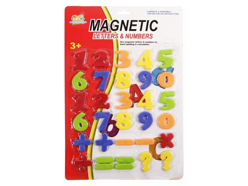 Mágneses szám készlet – színes 4 cm számok