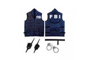 Gyerek FBI taktikai mellény 140 cm kiegészítőkkel