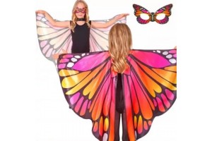 Pink pillangó szárny és maszk, 100 x 70 cm