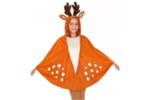Gyerek rénszarvas kapucnis poncsó jelmez - egy méret