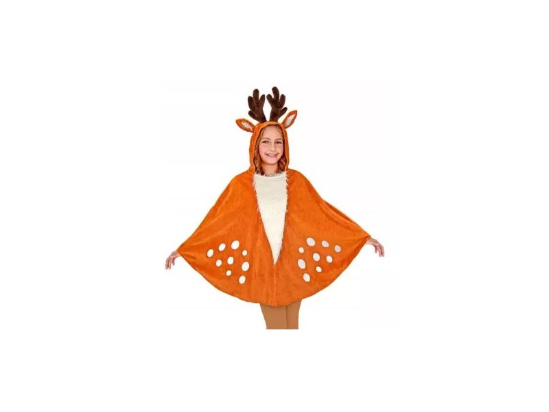 Gyerek rénszarvas kapucnis poncsó jelmez - egy méret
