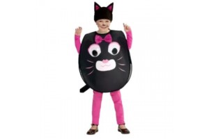 Nagy szemű cica jelmez 104-110 cm, rózsaszín masni