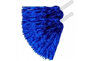 Metálkék pom-pom, 2 darab - szurkolói kiegészítő