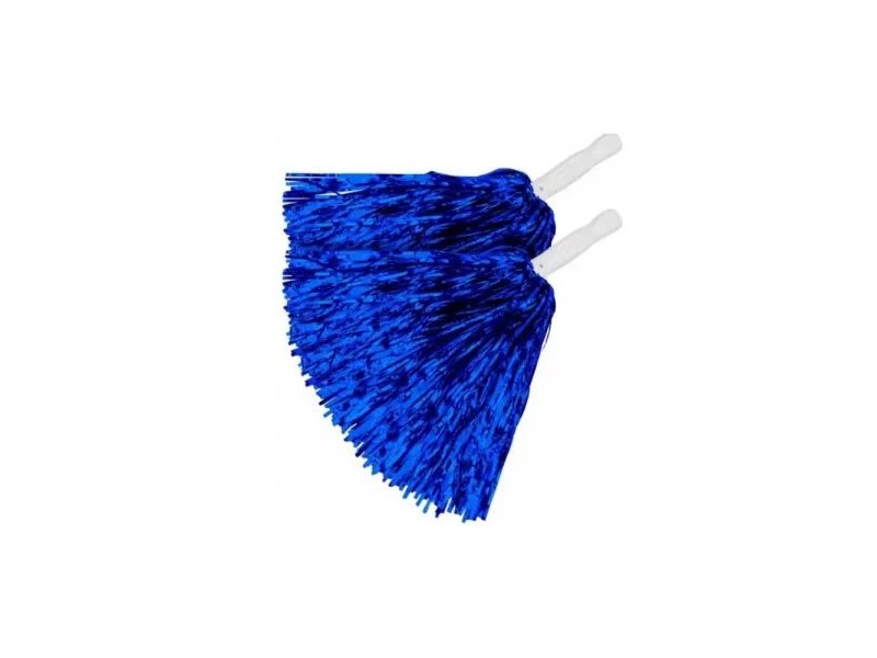 Metálkék pom-pom, 2 darab - szurkolói kiegészítő