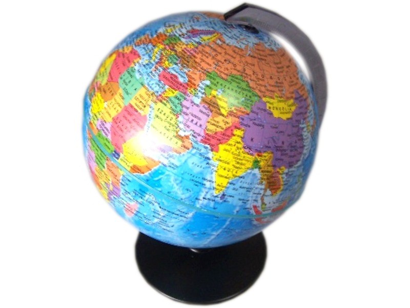 16 cm forgatható földgömb – domborzati/politikai
