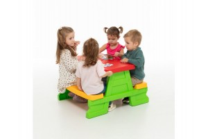 Piknikasztal vegyes színben - gyerek kerti bútor