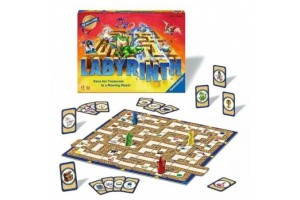 Furfangos Labirintus társasjáték doboz és játékelemek