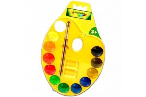 Crayola 12 színű palettás vízfesték készlet ecsettel
