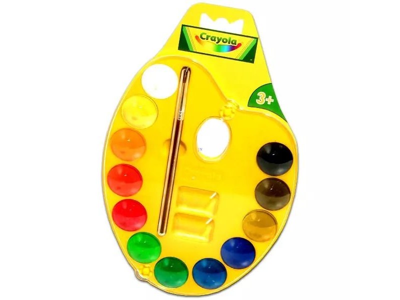 Crayola 12 színű palettás vízfesték készlet ecsettel