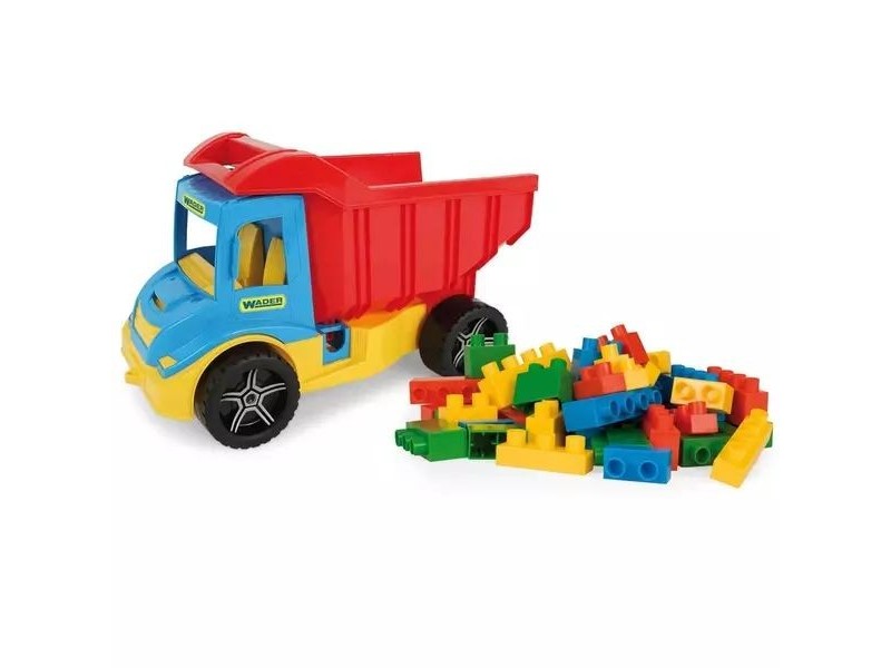 Wader Multi Truck dömper 38 cm és 17 db építőkocka